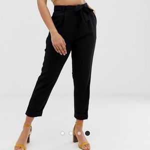 Petite Paperbag Trousers with Tie Waist